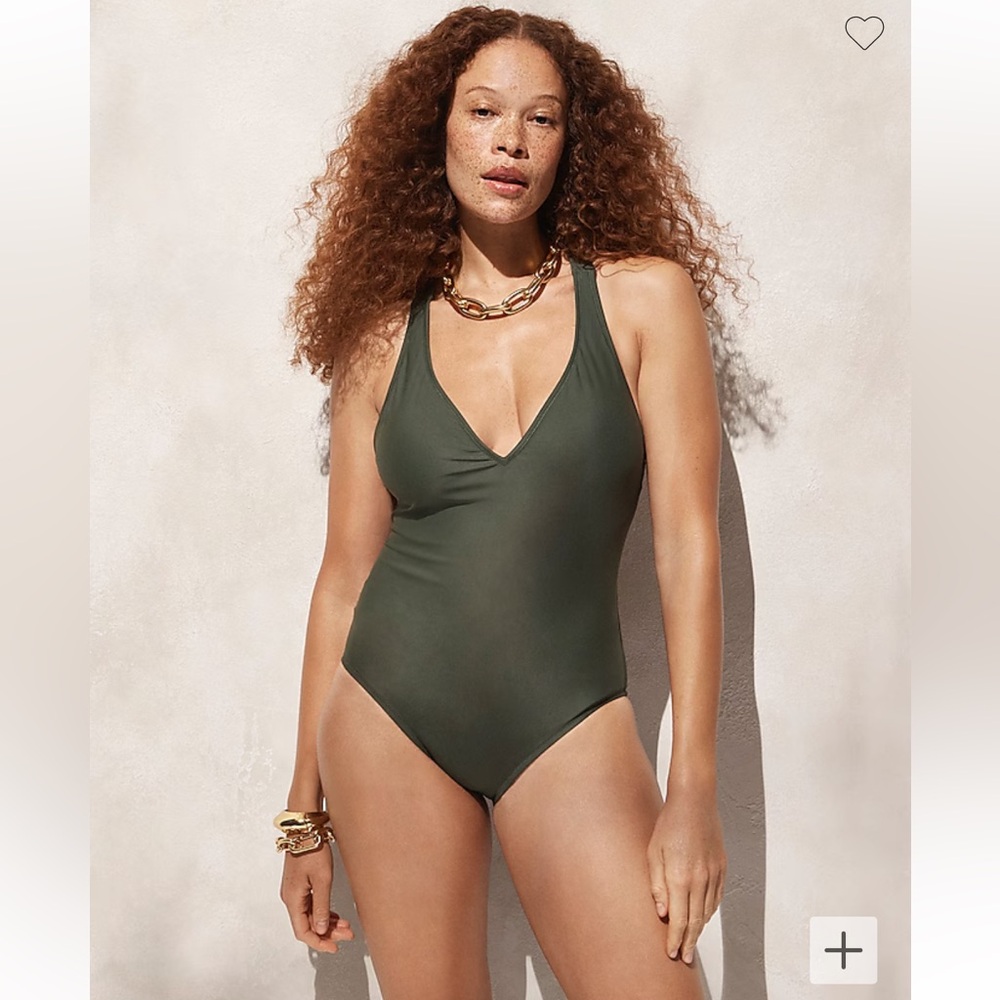 J. Crew DD V-neck cross-back one-piece swimsuit NWT